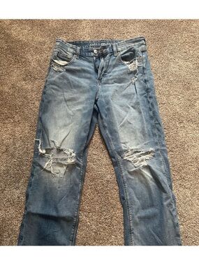 American Eagle Outfitters womens Distressed Blue Denim Jeans